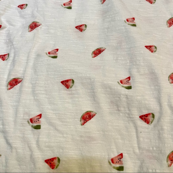 Chicos White 100%Cotten T Shirt with Neck detailing and Watermelon Print - Picture 6 of 7